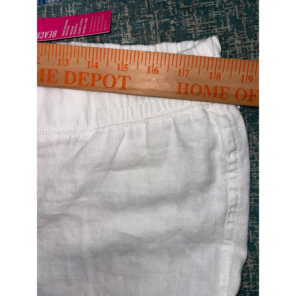 New Lilly Pulitzer 30" Deri Linen Palazzo Pants Size XL in Resort White Solid - Picture 8 of 8